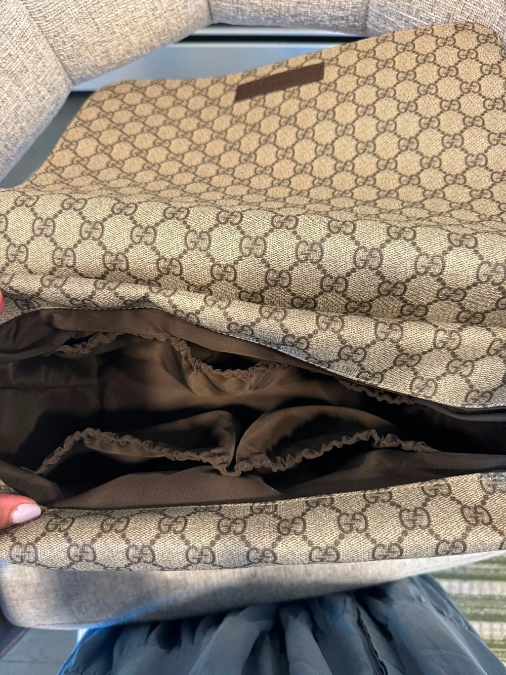 Gucci Beige GG Canvas Large diaper  Bag